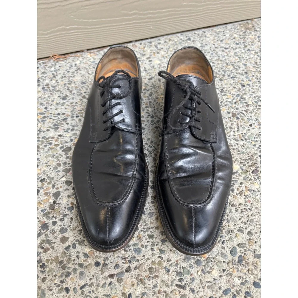 Magnanni Men's‎ Black Leather Apron Split Toe Derby Dress Shoes 11323 Size 10 M